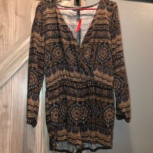 Black/Taupe Tribal Romper